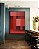 Quadro Vertical Abstrato Degradê Geométrico Rosa Vermelho Vinho Canvas Moldura - Imagem 1
