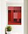 Quadro Vertical Abstrato Degradê Geométrico Rosa Vermelho Vinho Canvas Moldura - Imagem 4