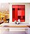 Quadro Vertical Abstrato Degradê Geométrico Rosa Vermelho Vinho Canvas Moldura - Imagem 5