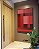 Quadro Vertical Abstrato Degradê Geométrico Rosa Vermelho Vinho Canvas Moldura - Imagem 2