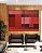 Duo de Quadros Abstrato Degradê Geométrico Rosa Vermelho Vinho Canvas Moldura - Imagem 1