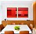 Duo de Quadros Quadrados Abstrato Degradê Geométrico Rosa Vermelho Vinho Canvas Moldura - Imagem 4
