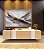 Quadro Horizontal Abstrato Cinza Prateado Dourado Marrom Ondas Pouring Canvas Moldura - Imagem 3