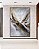 Quadro Vertical Abstrato Cinza Prateado Dourado Marrom Ondas Pouring Canvas Moldura - Imagem 1