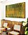 Quadro Horizontal Abstrato Mosaico Geométrico Verde Amarelo Mostarda Canvas Moldura - Imagem 1