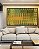 Quadro Horizontal Abstrato Mosaico Geométrico Verde Amarelo Mostarda Canvas Moldura - Imagem 3