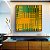 Quadro Quadrado Abstrato Mosaico Geométrico Verde Amarelo Mostarda Canvas Moldura - Imagem 2