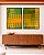 Duo de Quadros Abstrato Mosaico Geométrico Verde Amarelo Mostarda Canvas Moldura - Imagem 5