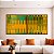 Duo de Quadros Quadrados Abstrato Mosaico Geométrico Verde Amarelo Mostarda Canvas Moldura - Imagem 1