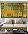 Trio de Quadros Estilizados Abstrato Mosaico Geométrico Verde Amarelo Mostarda Canvas Moldura - Imagem 2