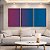 Trio de Quadros Abstrato Degradê Roxo Rosa Violeta Azul Marinho Canvas Moldura - Imagem 2