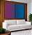 Duo de Quadros Abstrato Degradê Roxo Rosa Violeta Azul Marinho Canvas Moldura - Imagem 1