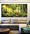 Trio de Quadros Estilizados Caminho na Floresta Luz do Sol Paisagem Verde Relaxante Canvas Moldura - Imagem 4