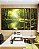 Trio de Quadros Estilizados Paisagem Floresta Rio Cristalino Luz Solar Reflexo Verde Natureza Canvas Moldura - Imagem 4