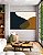 Quadro Horizontal Abstrato Minimalista Azul Amarelo Dourado Canvas Moldura - Imagem 4