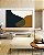 Quadro Horizontal Abstrato Minimalista Azul Amarelo Dourado Canvas Moldura - Imagem 5