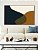 Quadro Horizontal Abstrato Minimalista Azul Amarelo Dourado Canvas Moldura - Imagem 2