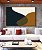 Quadro Horizontal Abstrato Minimalista Azul Amarelo Dourado Canvas Moldura - Imagem 3