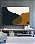 Quadro Horizontal Abstrato Minimalista Azul Amarelo Dourado Canvas Moldura - Imagem 1