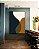 Quadro Vertical Abstrato Minimalista Azul Amarelo Dourado Canvas Moldura - Imagem 3