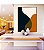 Quadro Vertical Abstrato Minimalista Azul Amarelo Dourado Canvas Moldura - Imagem 5