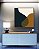 Quadro Quadrado Abstrato Minimalista Azul Amarelo Dourado Canvas Moldura - Imagem 2