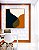 Quadro Quadrado Abstrato Minimalista Azul Amarelo Dourado Canvas Moldura - Imagem 3