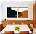 Duo de Quadros Quadrados Abstrato Minimalista Azul Amarelo Dourado Canvas Moldura - Imagem 5