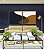 Duo de Quadros Quadrados Abstrato Minimalista Azul Amarelo Dourado Canvas Moldura - Imagem 1