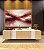 Quadro Horizontal Abstrato Bege Marrom Vermelho Carmim Ondas Pouring Canvas Moldura - Imagem 4