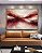 Quadro Horizontal Abstrato Bege Marrom Vermelho Carmim Ondas Pouring Canvas Moldura - Imagem 1