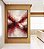 Quadro Vertical Abstrato Bege Marrom Vermelho Carmim Ondas Pouring Canvas Moldura - Imagem 2
