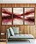 Trio de Quadros Abstrato Bege Marrom Vermelho Carmim Ondas Pouring Canvas Moldura - Imagem 3