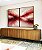 Duo de Quadros Abstrato Bege Marrom Vermelho Carmim Ondas Pouring Canvas Moldura - Imagem 3