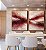 Duo de Quadros Abstrato Bege Marrom Vermelho Carmim Ondas Pouring Canvas Moldura - Imagem 1