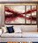 Trio de Quadros Estilizados Abstrato Bege Marrom Vermelho Carmim Ondas Pouring Canvas Moldura - Imagem 4