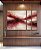 Trio de Quadros Estilizados Abstrato Bege Marrom Vermelho Carmim Ondas Pouring Canvas Moldura - Imagem 1