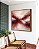 Quadro Quadrado Abstrato Bege Marrom Vermelho Carmim Ondas Pouring Canvas Moldura - Imagem 4