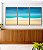 Trio de Quadros Praia Mar Azul Turquesa Areia Clara Paisagem Natureza Canvas Moldura - Imagem 2