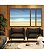 Trio de Quadros Estilizados Praia Mar Azul Turquesa Areia Clara Paisagem Natureza Canvas Moldura - Imagem 1