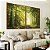 Duo de Quadros Caminho Iluminado Floresta Árvores Raios de Luz Sol Natureza Verde Canvas Moldura - Imagem 3