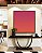 Quadro Quadrado Abstrato Degradê Rosa Produndo Laranja Canvas Moldura - Imagem 3