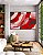 Quadro Horizontal Abstrato Mosaico Rosa Vermelho Carmim Canvas Moldura - Imagem 5
