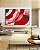 Quadro Horizontal Abstrato Mosaico Rosa Vermelho Carmim Canvas Moldura - Imagem 1