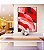 Quadro Vertical Abstrato Mosaico Rosa Vermelho Carmim Canvas Moldura - Imagem 2