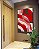 Quadro Vertical Abstrato Mosaico Rosa Vermelho Carmim Canvas Moldura - Imagem 3