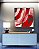 Quadro Quadrado Abstrato Mosaico Rosa Vermelho Carmim Canvas Moldura - Imagem 2