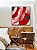 Quadro Quadrado Abstrato Mosaico Rosa Vermelho Carmim Canvas Moldura - Imagem 4