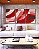 Trio de Quadros Abstrato Mosaico Rosa Vermelho Carmim Canvas Moldura - Imagem 2