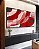 Trio de Quadros Abstrato Mosaico Rosa Vermelho Carmim Canvas Moldura - Imagem 4
